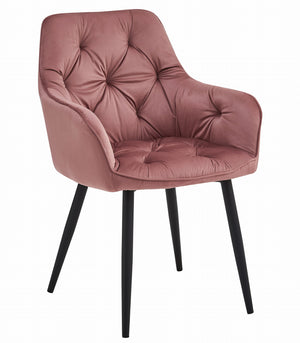 Sedia VALORA LUKK - Elegante velluto rosa per soggiorno, cucina, sala da pranzo x 2