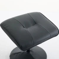 Poltrona massaggiante e reclinabile in tessuto PU con rotazione a 360° e poggiapiedi, 75x79.5x107 cm, Nero