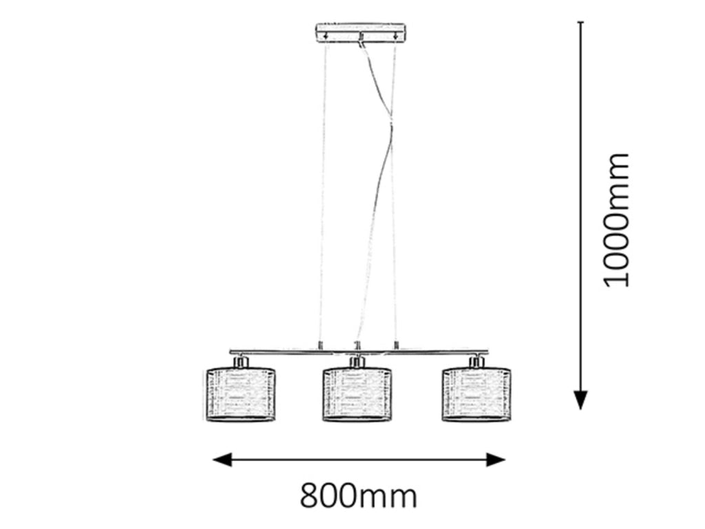 Lampadario Rabalux Anastasia 3xE27 cromo/marrone Ø80 cm