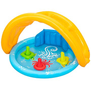 Trade Shop - Piscina Gioco Gonfiabile Lil Seashapes Con Schienale Tetto Bimbi +6 Mesi Giardino 52568 -
