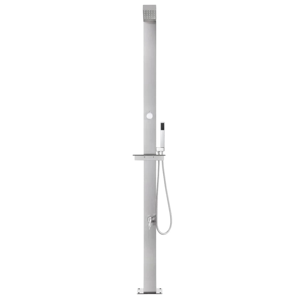 Doccia da giardino con base 225 cm acciaio inox marrone 02_0042054