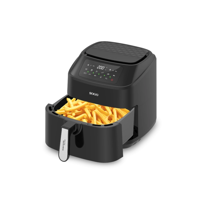 Friggitrice ad aria elettrica 7,5L con doppia resistenza, 10 programmi preimpostati, display LED digitale 2150W - SOGO