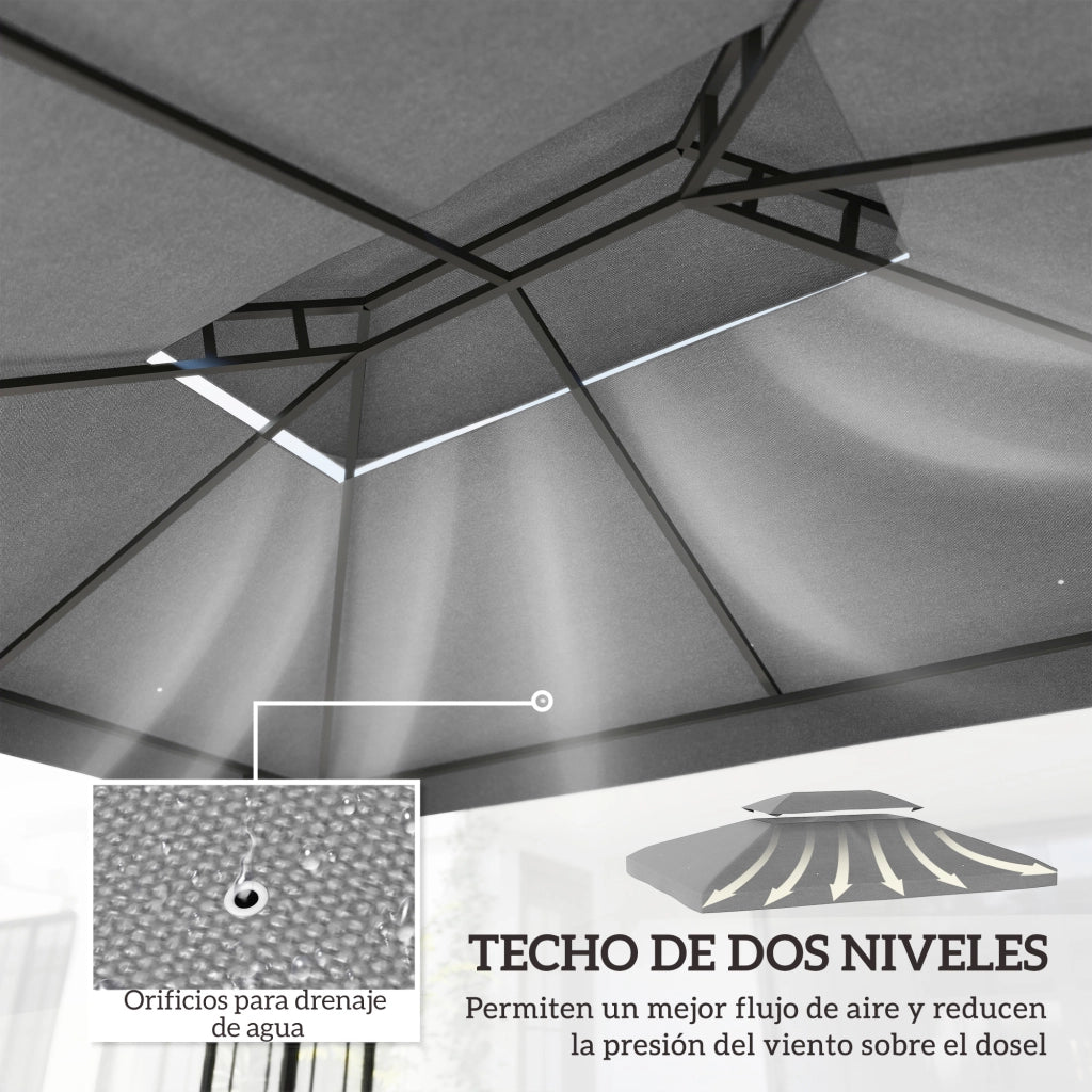 Toldo 4x3 m ¨C zephmum ¨C Grigio con Protezione UV e Drenaggio