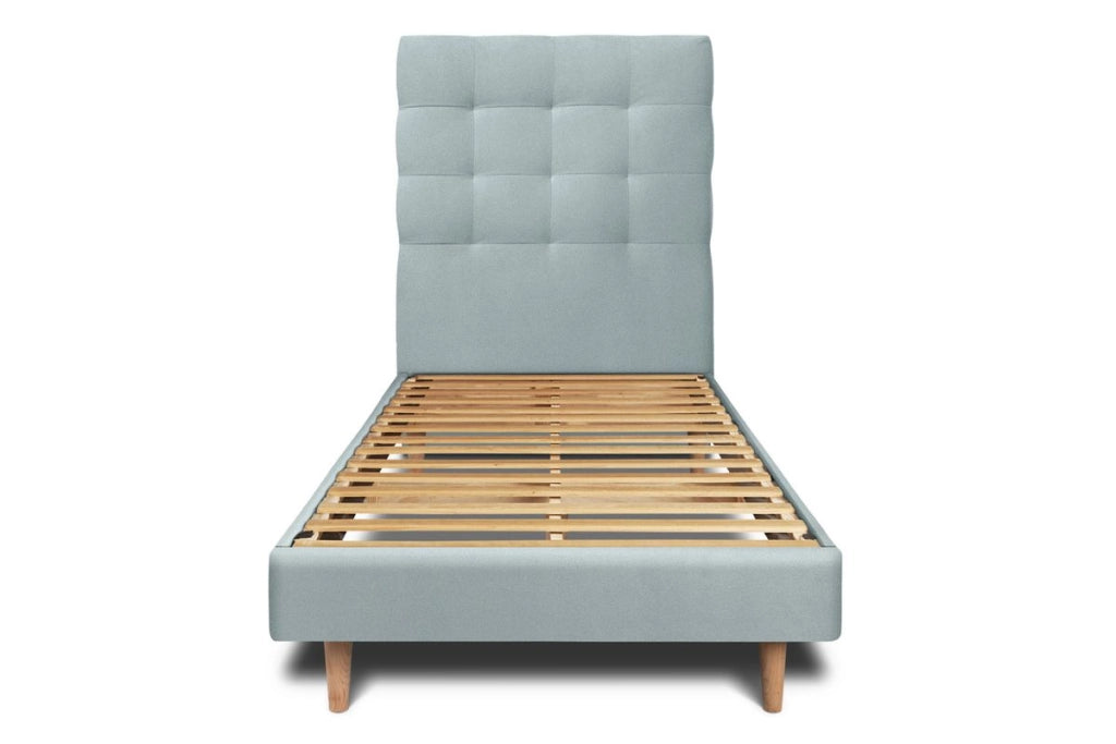 Letto 90x200 cm con testata imbottita - Tessuto velluto