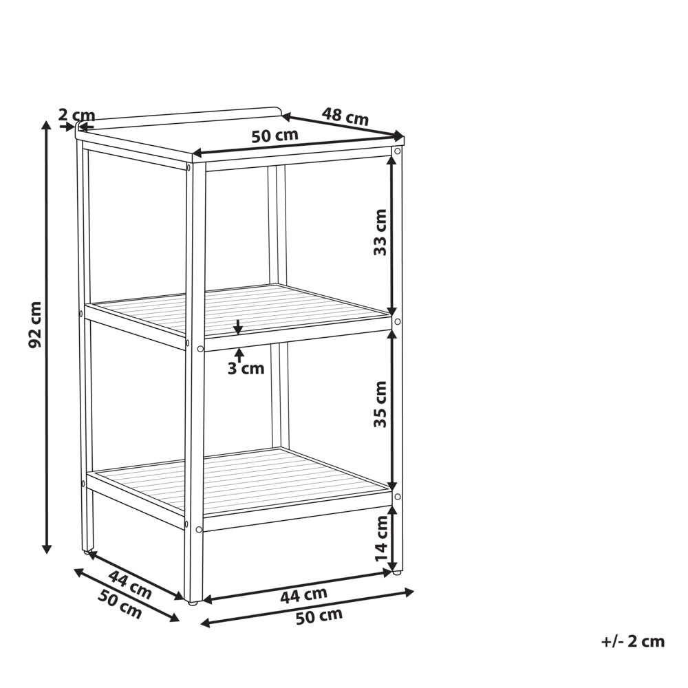 Isola da cucina per esterni in legno di acacia marrone 2 ripiani con top 50 x 50 x 92 cm Giardino cucina pranzo