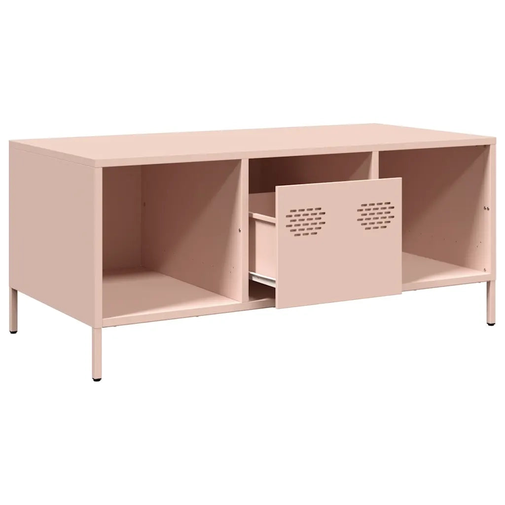 Tavolino Rosa 101,5x50x43,5 cm in Acciaio Laminato a Freddo 851275