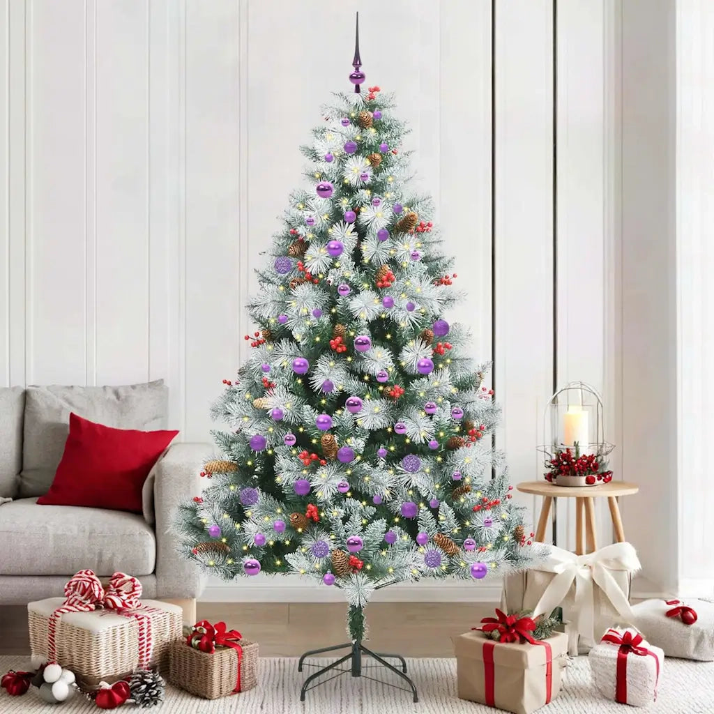 Albero di Natale artificiale Verde e bianco 210 cm 3395194