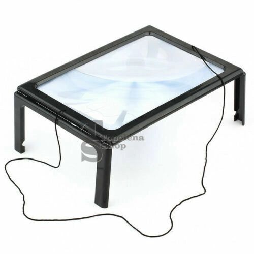 LENTE INGRANDIMENTO A LED DA TAVOLO COLLO LUCE SUPPORTO LETTURA A PILE