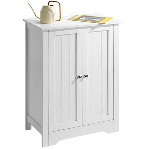 Mobiletto Armadietto Bagno 2 Ante Mobile Armadio in Legno MDF Bianco 60x30x80cm