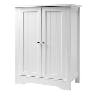 Mobiletto Armadietto Bagno 2 Ante Mobile Armadio in Legno MDF Bianco 60x30x80cm