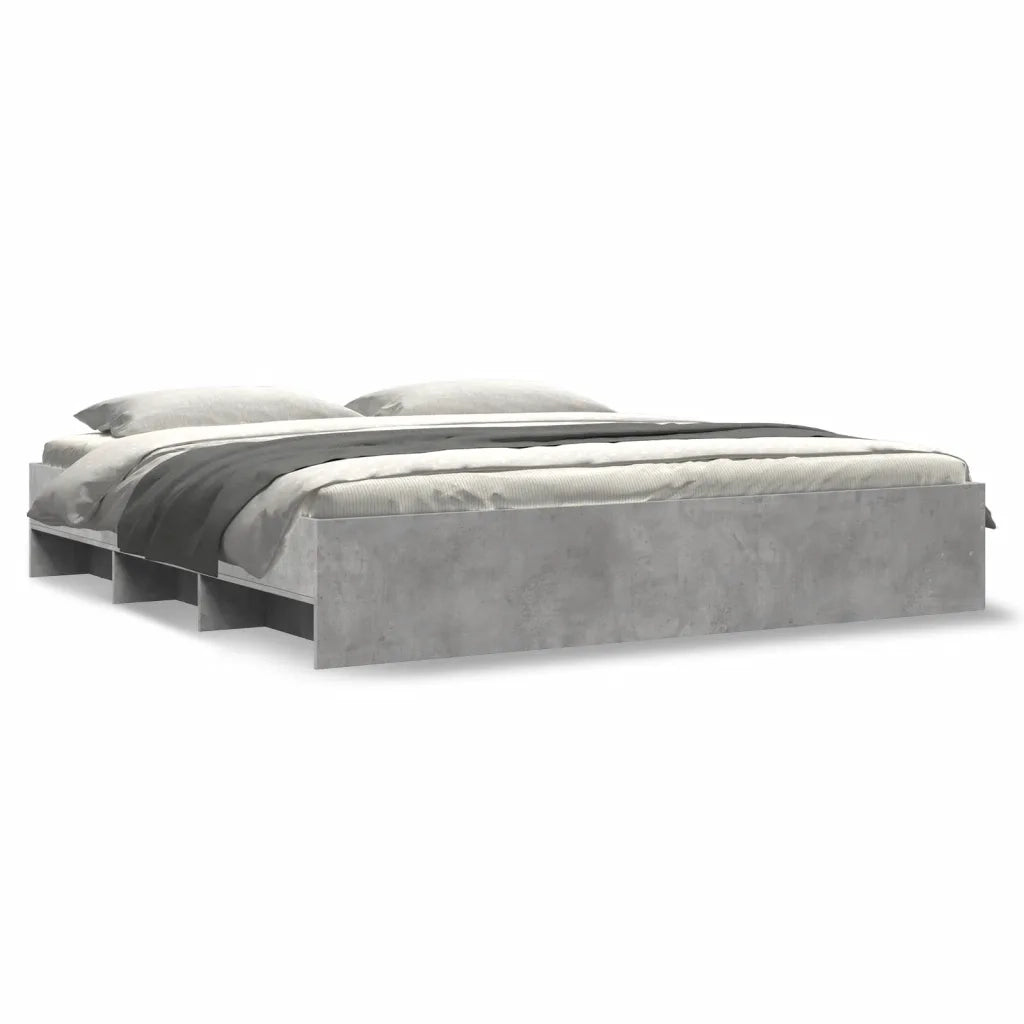 Giroletto-Struttura Letto Grigio Cemento 200x200 cm in Legno Multistrato 108768