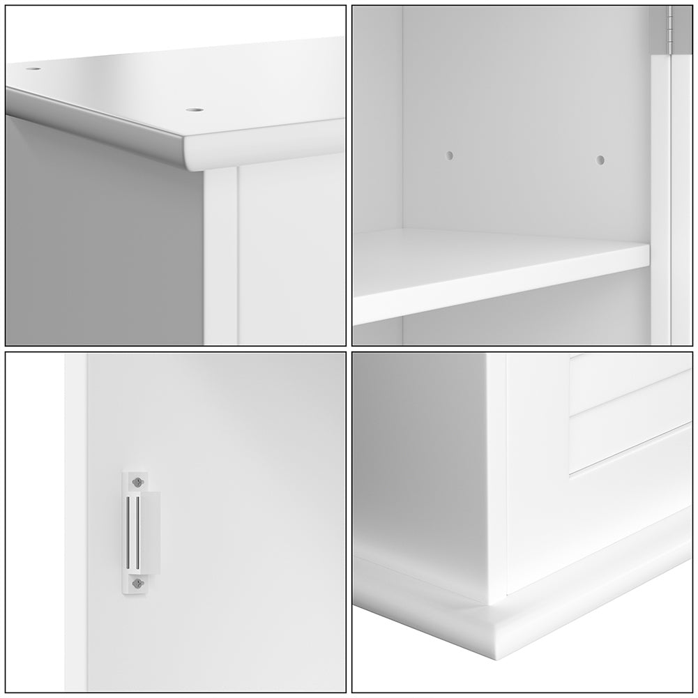 Mobile Mobiletto Bagno Parete Armadio Armadietto Legno Mdf Bianco 40 x 16 x 60cm