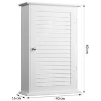 Mobile Mobiletto Bagno Parete Armadio Armadietto Legno Mdf Bianco 40 x 16 x 60cm