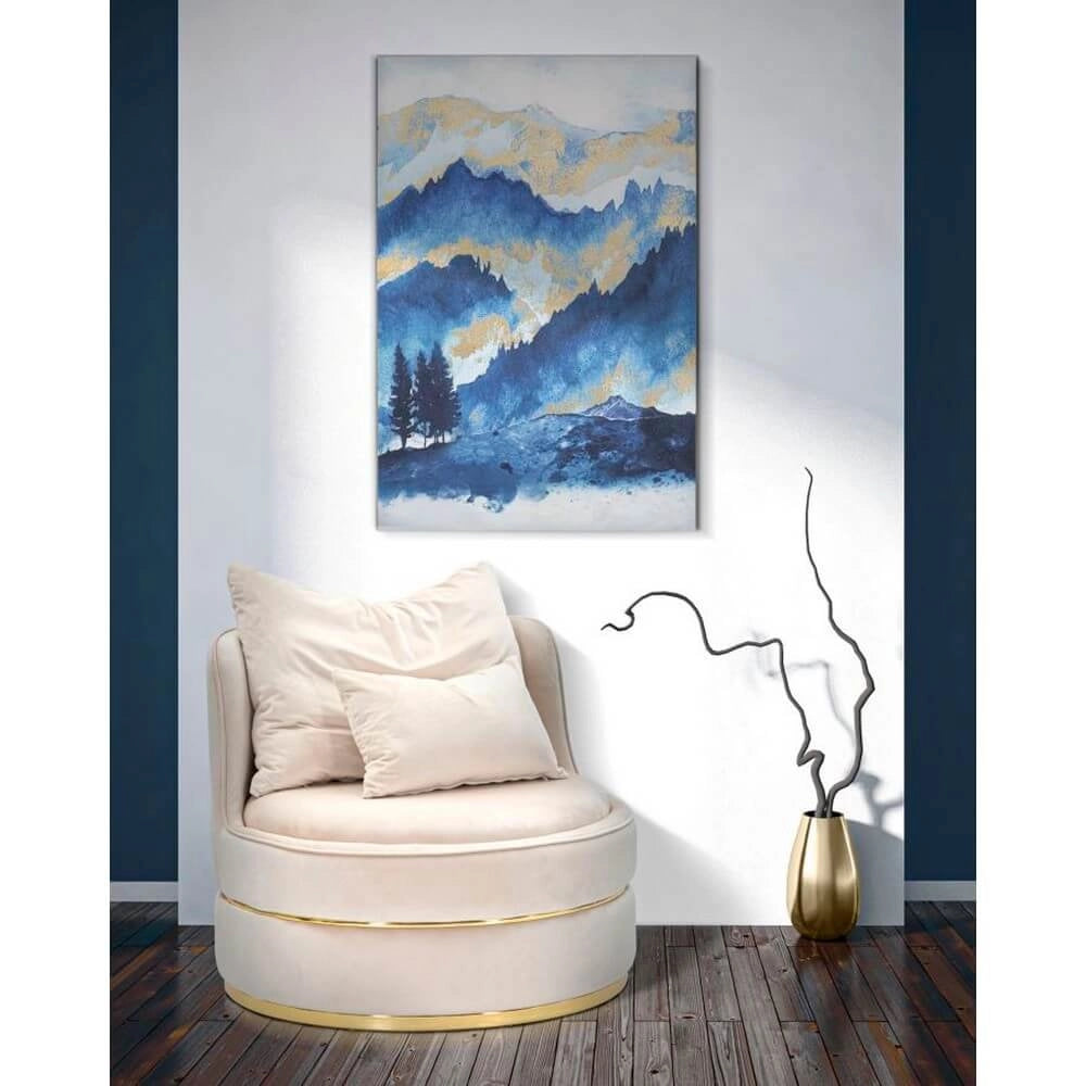 Stampa Dipinta Blu Reale cm 80X3X120 - MOUNTAIN TREE