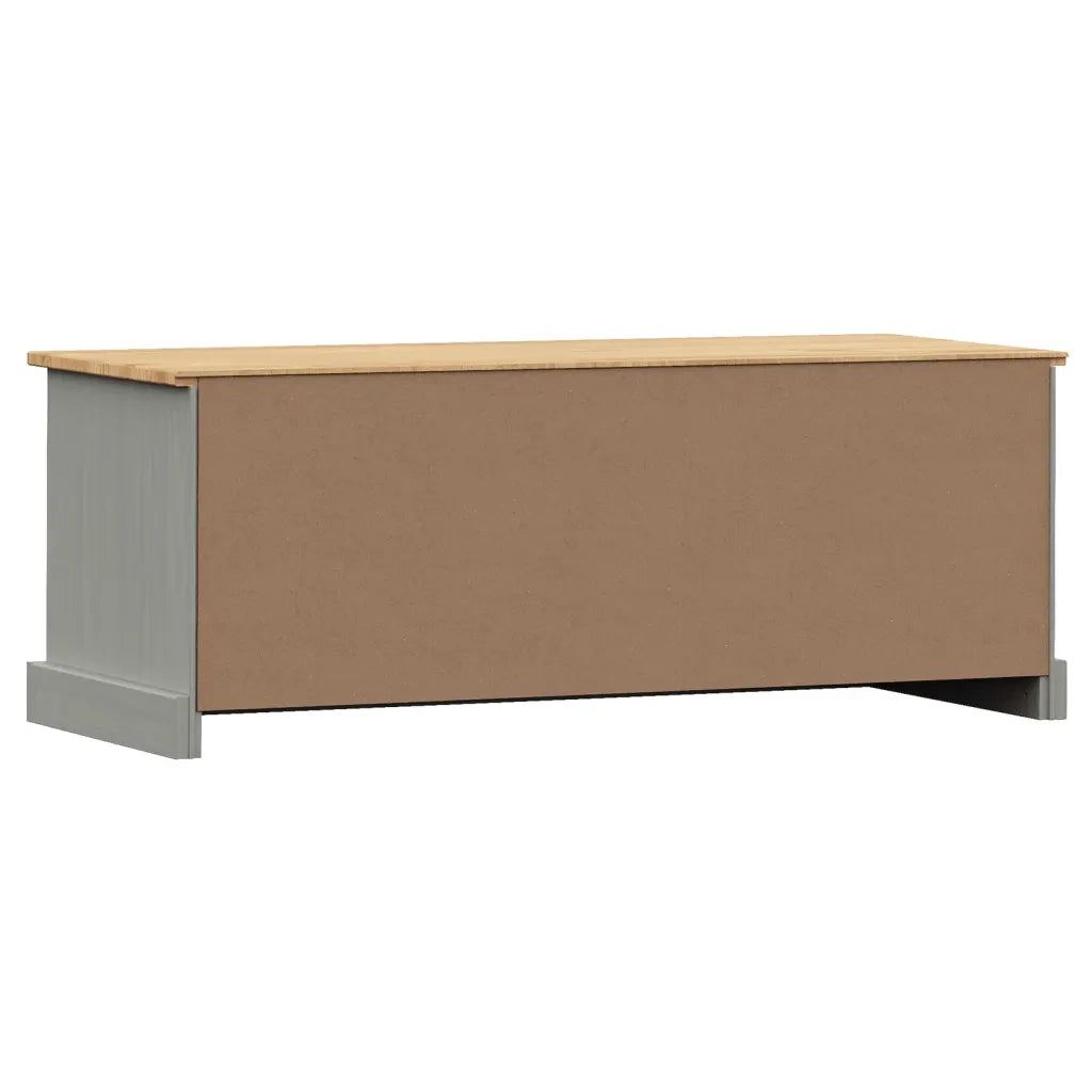 Mobile Porta TV VIGO Grigio 106x40x40 cm Legno Massello di Pino 353177