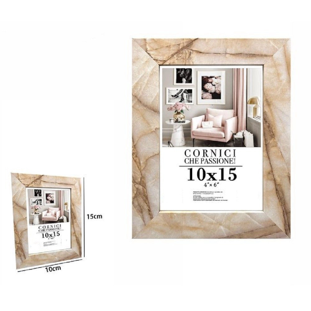 Trade Shop - Cornice Foto Portafoto Quadri Tele Poster 10 X 15 Cm Modello Effetto Marmo 71658 -