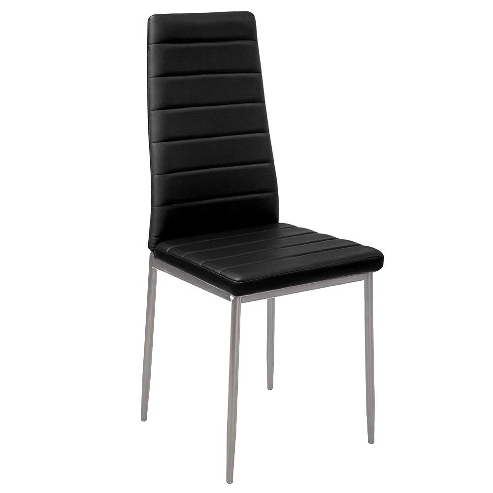 Set 4 Sedie Moderne sala Pranzo Salotto Cucina Seduta Imbottita Ecopelle Nero