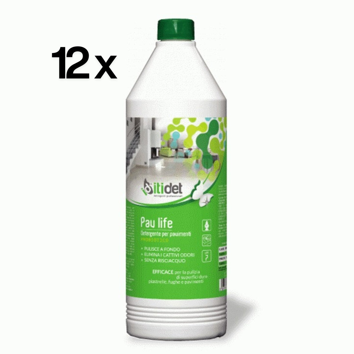 Pav Life 12 Pezzi x 1 L, Detergente Sgrassante Pavimenti Profumo Fresco | Itidet