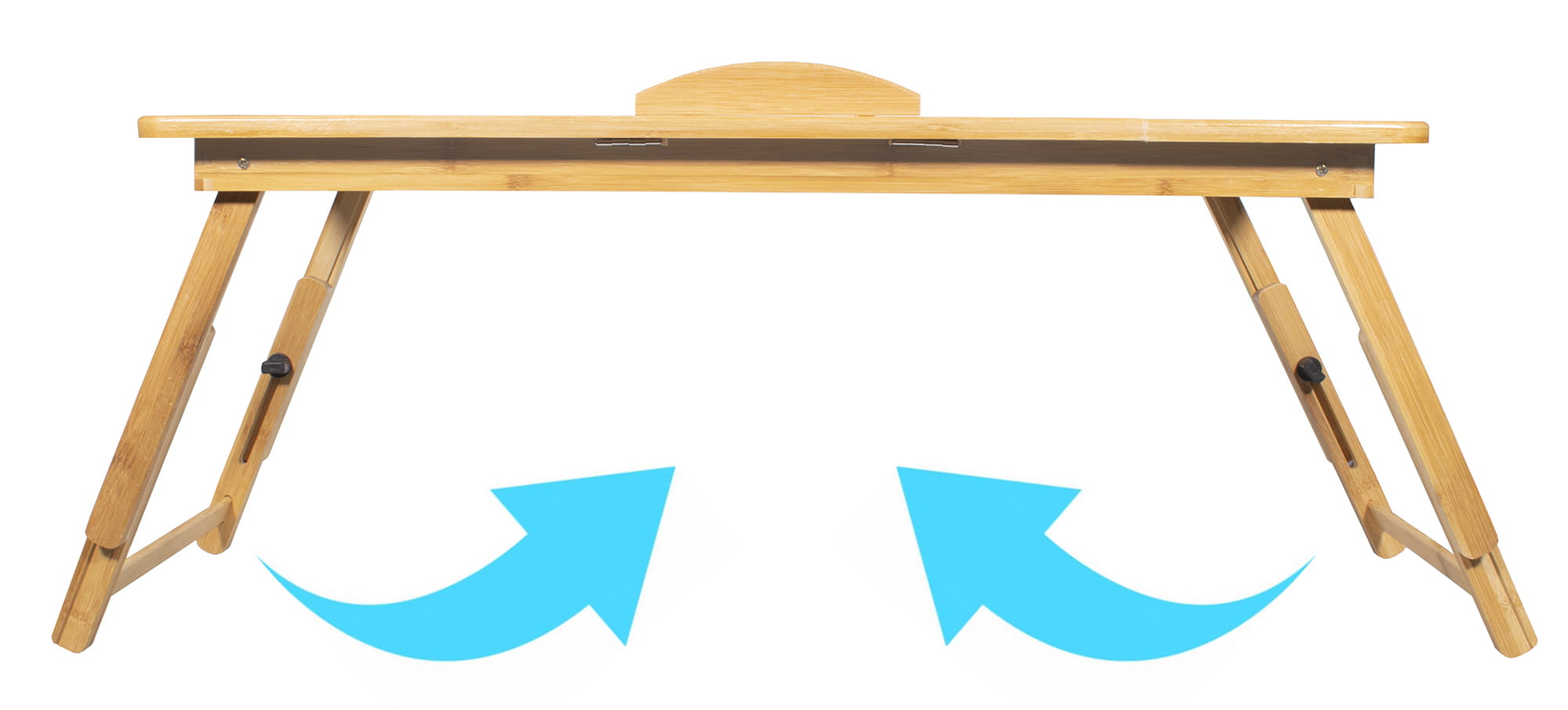 Tavolo per laptop in bambù VALORA XL - Regolabile, pieghevole, multiuso