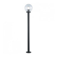 LAMPIONE SERIE GLOBO 4 PZ. IN ALLUMINIO NERO 60W ALTEZZA CM.120