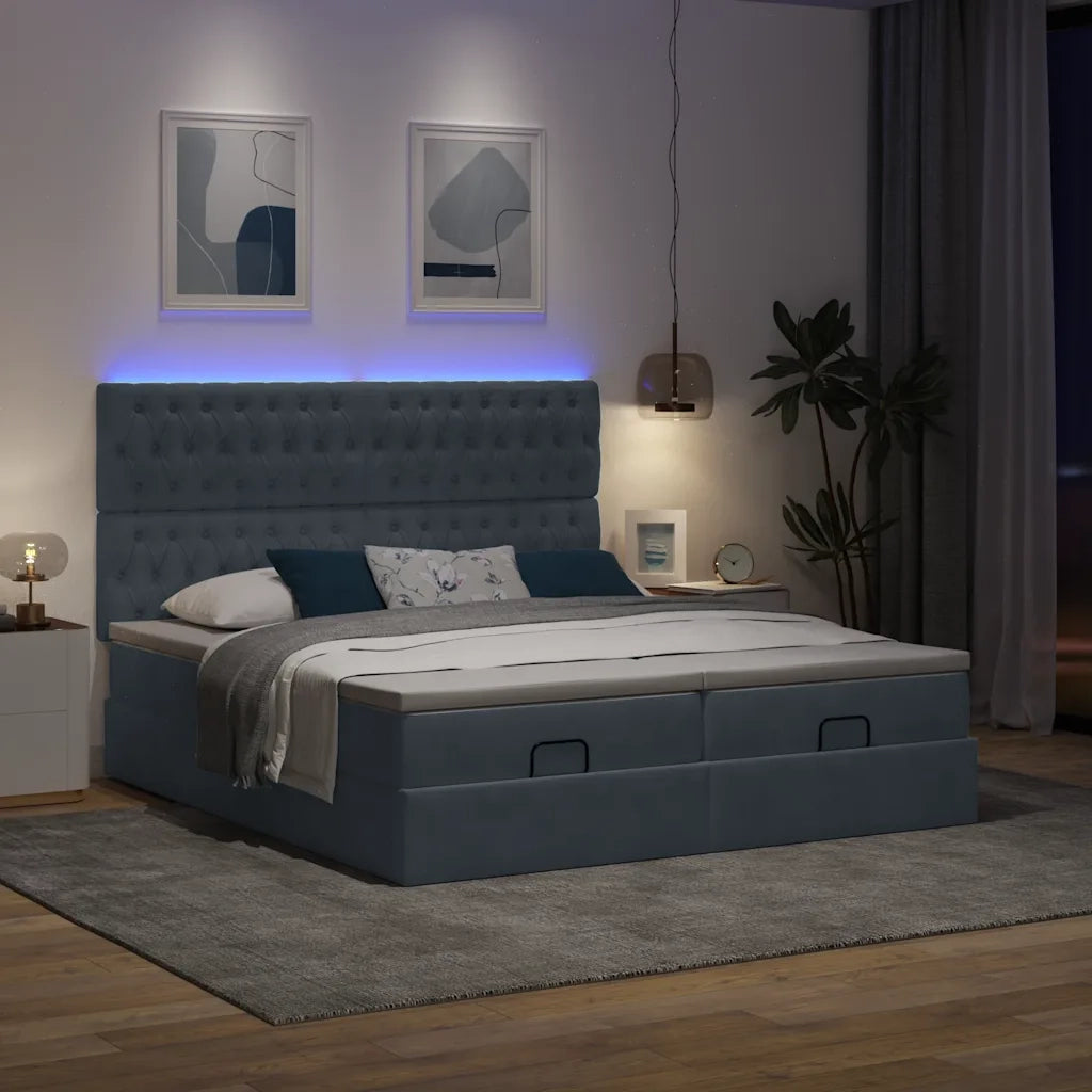Struttura Letto Pouf con Materassi 180x200 cm Velluto 3314640