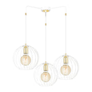 Lampadario Contemporaneo Omoikane Acciaio Bianco 3 Luci E27 Ip20