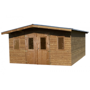 Casetta da giardino in legno 400x400 cm – Legno termotrattato 28 mm – Tetto zincato – THA4040.02T Foresta