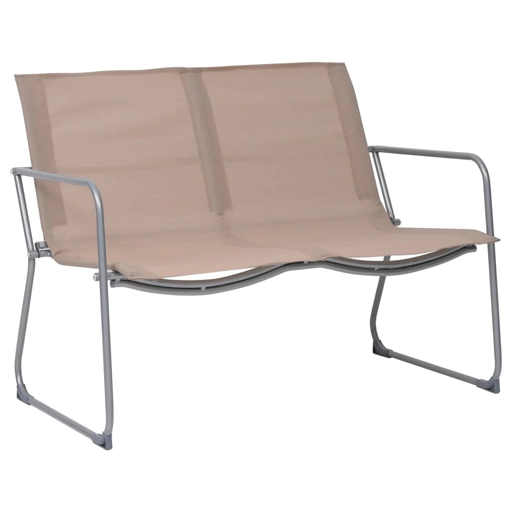 Set di mobili da giardino mobili da esterno set da 4 pezzi tessuto e acciaio tortora 02_0016282