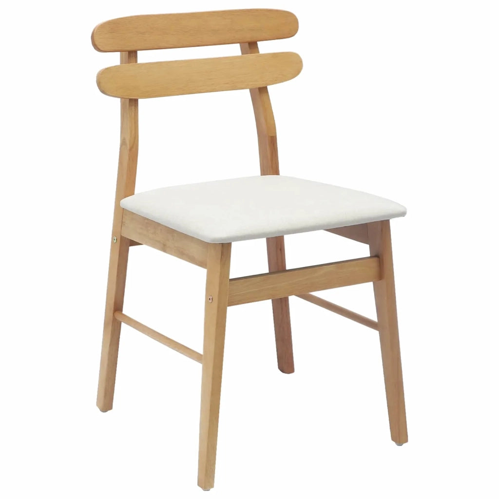 Sedia da pranzo 2 pcs Naturale e chiaro Legno di gomma solido