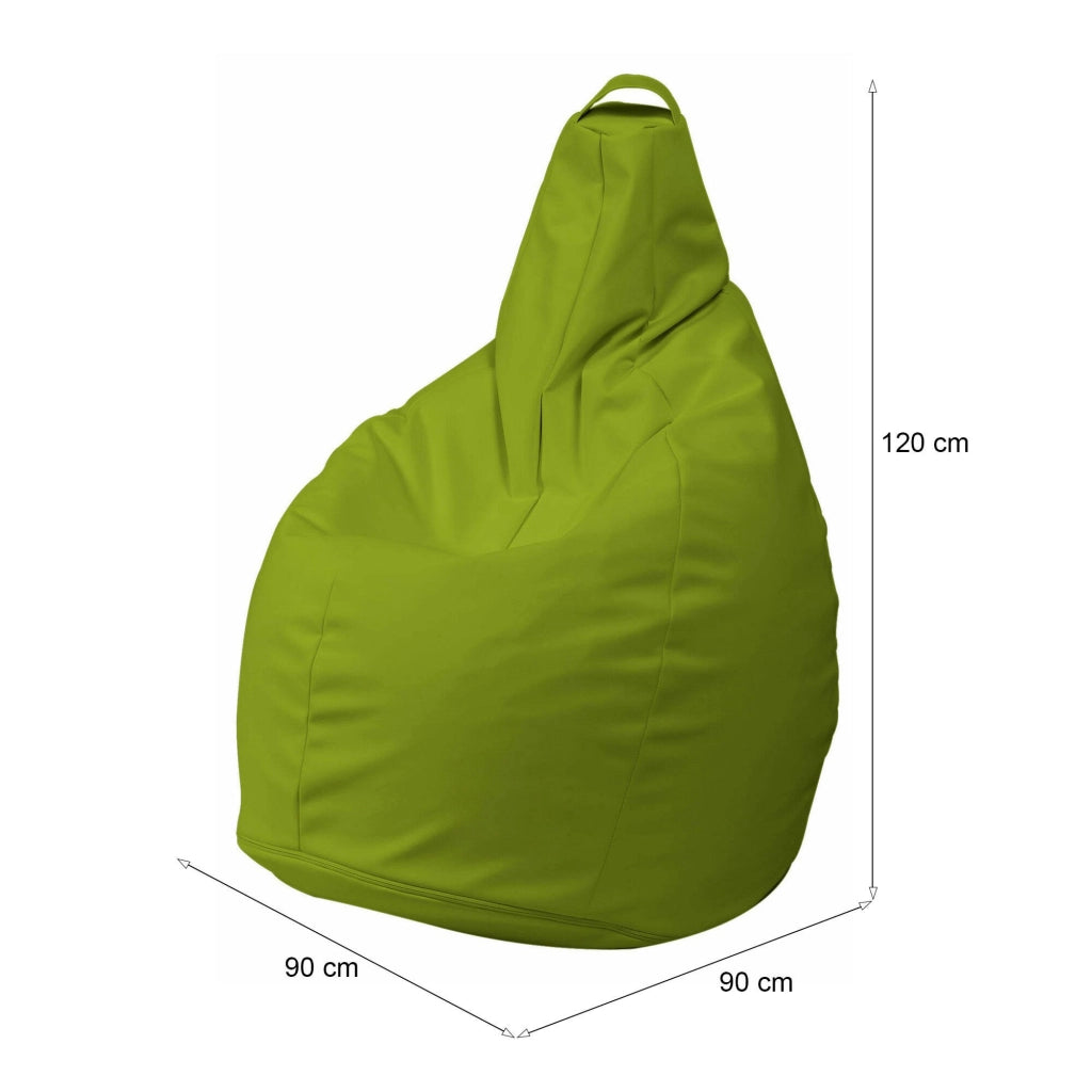 Pouf Aunter, Poltrona multiuso, Poltroncina sacco, Pouf poggiapiedi, Made in Italy, 90x90 h120 cm, Giallo