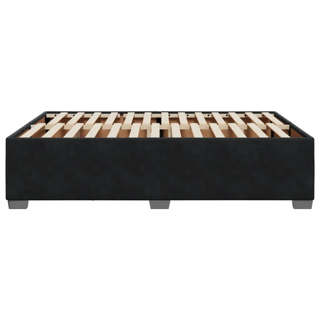 Giroletto senza Materasso-Struttura Letto Nero 160x200 cm in Velluto 156563