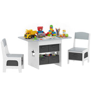 Tavolo e sedie bambini con cassetti ¨C zephmum ¨C grigio