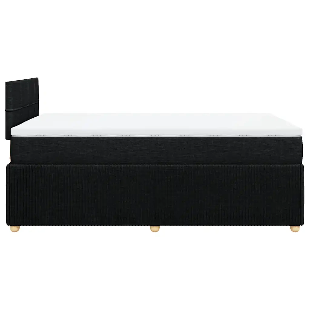 Giroletto a Molle con Materasso Nero 120x190 cm in Tessuto