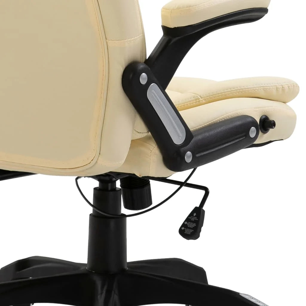 Sedia da ufficio sedia da computer sedia da studio similpelle color crema 02_0024000