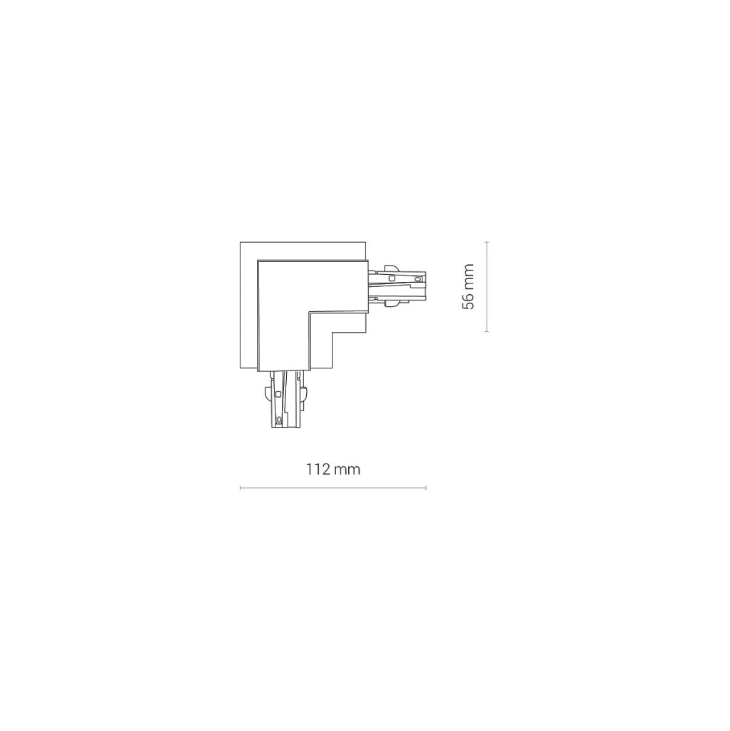 Connettore angolare sinistro CTLS incasso 3 circuiti bianco