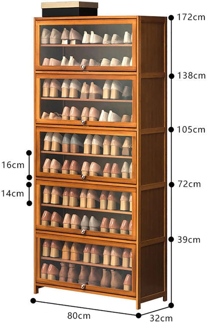 scarpiera Armadietto per scarpe in bambù Scarpiera con ante ribaltabili, Organizzatore per scarpe di grande capacità per corridoio Ingresso Ufficio Camera da letto Soggiorno Scaffale per scarpe c
