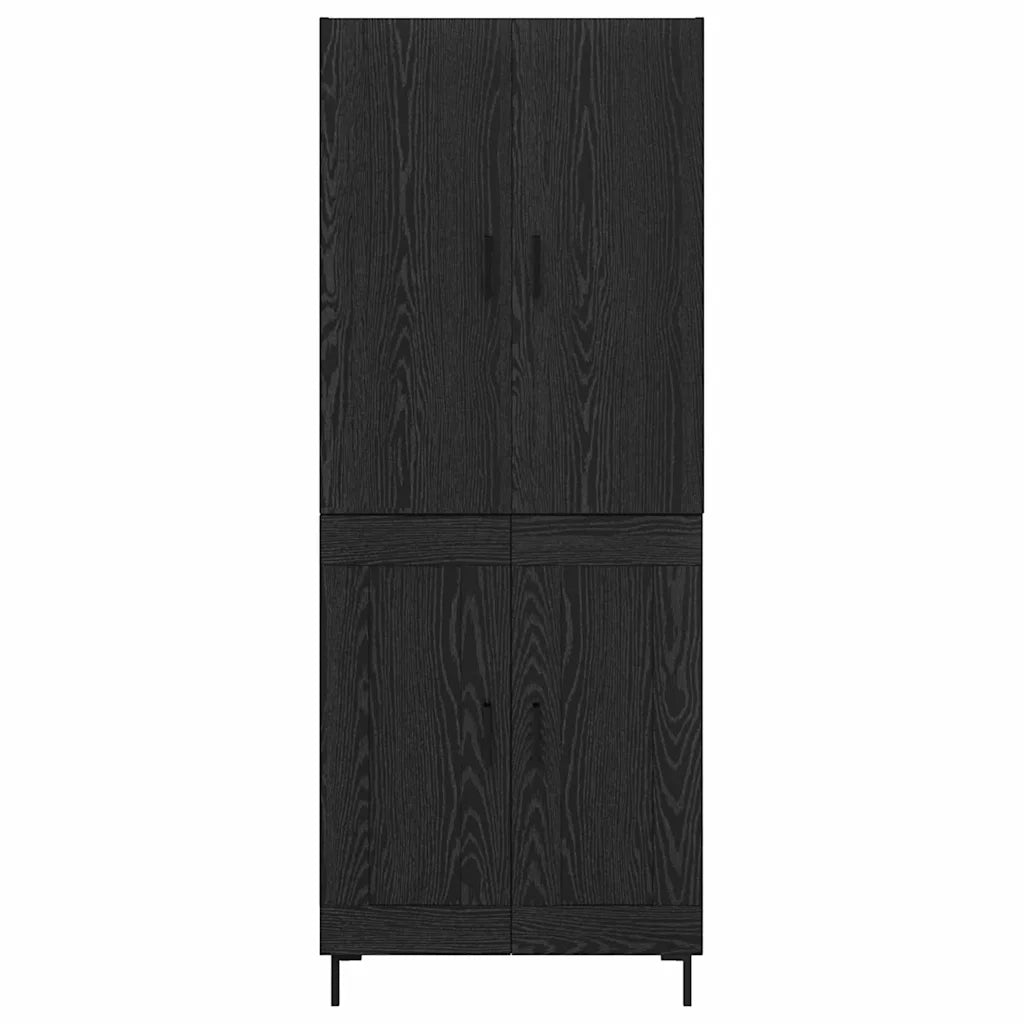 Credenza Rovere Nero 69,5 x 34 x 180 cm Legno multistrato