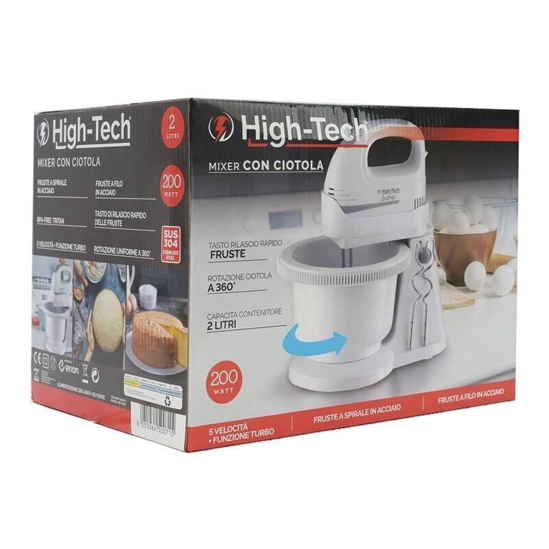 HIGH-TECH MIXER CON CIOTOLA DA 2 LT E POTENZA DA 200 W