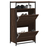 Scarpiera-Scaffale per scarpe Rovere Marrone 60x34x112 cm in Legno Multistrato