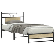 Letto singolo | Letto per adulti | Giroletto senza Materasso Rovere Sonoma 75x190 cm in Truciolato