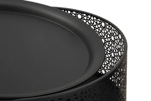 Tavolino Basso Ø40x65 cm in Metallo Nero