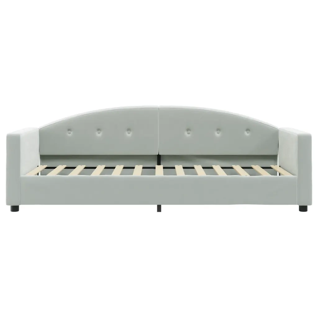 Divano Letto con Materasso Grigio Chiaro 80x200 cm in Velluto