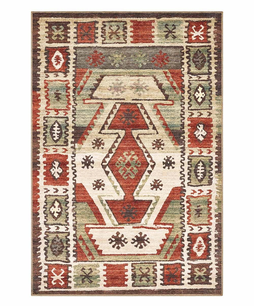 Tappeto arredo casa ANATOLIA KILIM 04 cm.115x175 riproduzione disegno persiano classico in stile vintage. Tappeto lavabile e antiscivolo per ingresso, soggiorno, camera da letto.