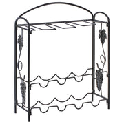 Portabottiglie in metallo nero verniciato 50 x 42 x 15 cm per bottiglie e bicchieri di vino Cucina Sala da pranzo Home Decor