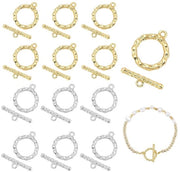 Toggle-sluitingen in acciaio 18 K verguld, 12 pezzi, 2 colori, con stanghetto e chiusura OT per gioielleria, artigianato e accessori