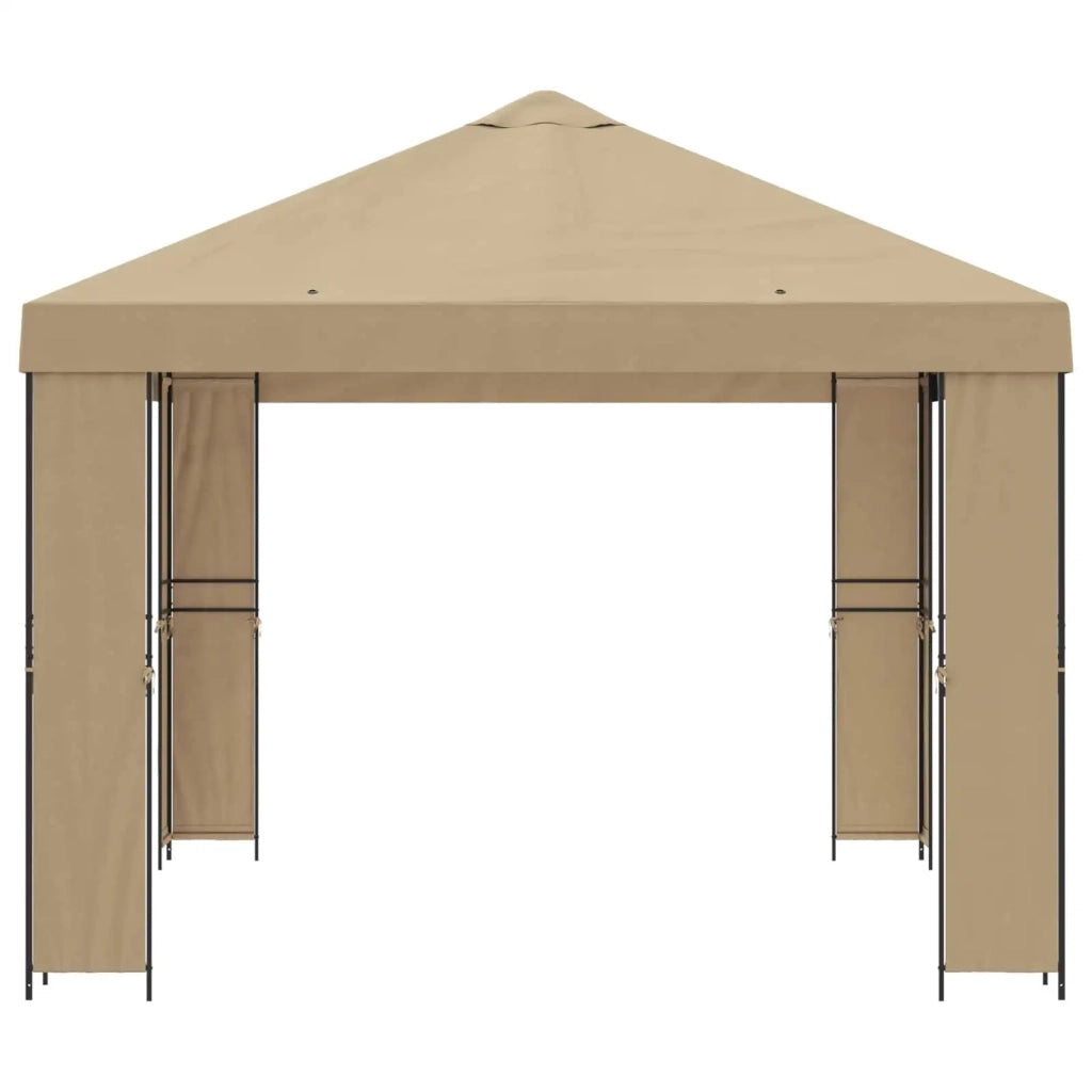 Gazebo 4 × 3 m Beige Poliestere e Acciaio 190 gsm