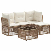 Set Divano da Giardino 5 pcs Beige polyrattan 3434202