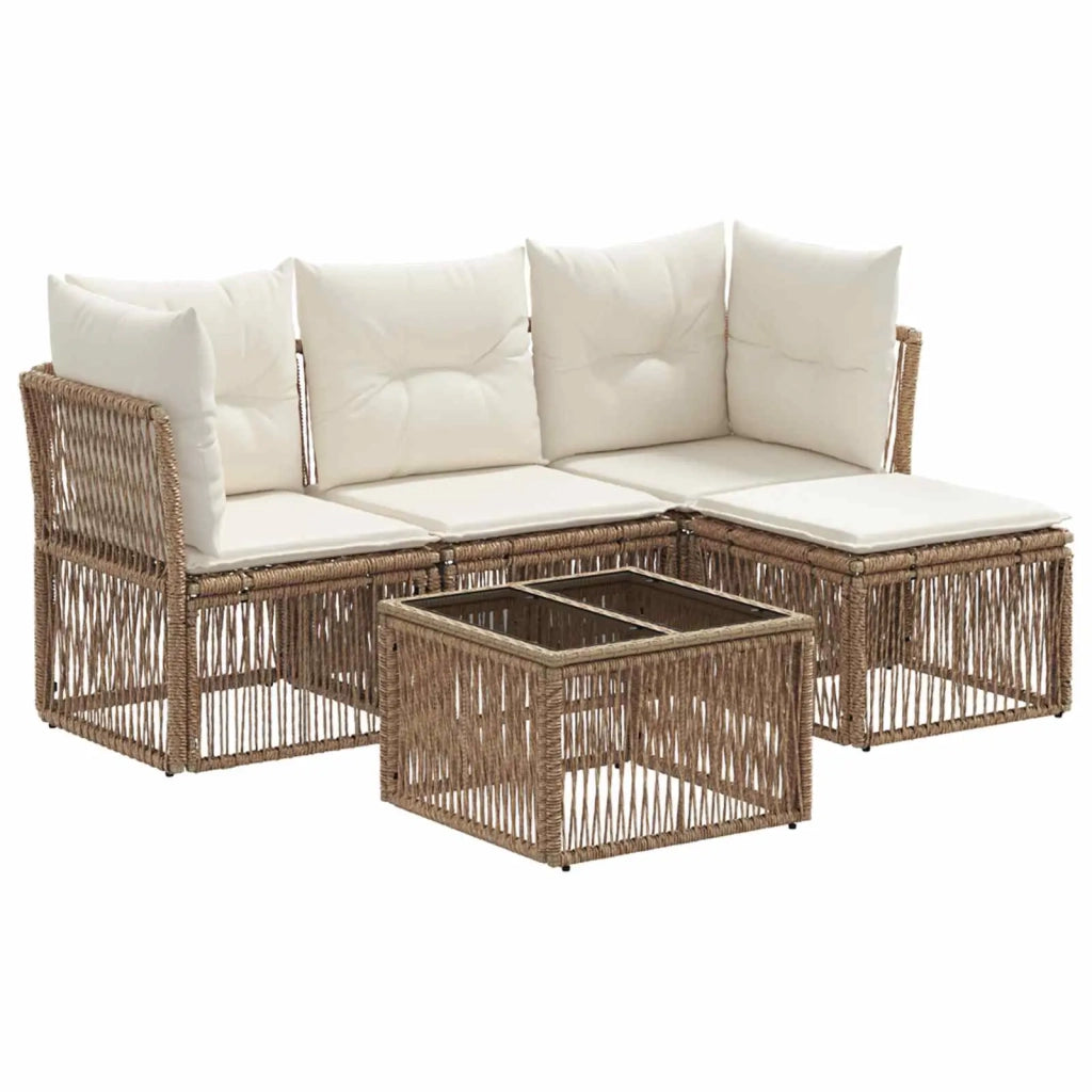 Set Divano da Giardino 5 pcs Beige polyrattan 3434202