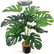 Monstera Kunstplant Grande, 75 cm Alto 18 Rametti Kunstplant Splitphilo in Vaso Pianta Tropicale Hawaii Pianta Finta Verde per Camera da Letto Ufficio Giardino Matrimonio Festa Decorazione