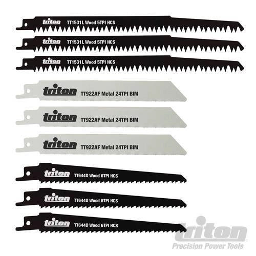 Lame per gattuccio elettrico 150 e 240mm Triton 10 pezzi utilizzate per tagliare rami